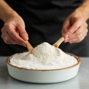 pastry chef uses rice starch
